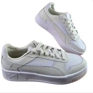 Puma Carina Street Platform Sneakers White & Vapor Gray Size 6.5 NEW in BOX